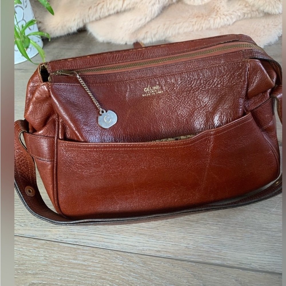 Rare Vintage Celine Tan Leather Men's or Woman’s Messenger Bag